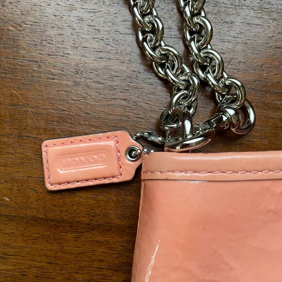 Pink  Coach Wristlet with Chain - Picture 7 of 8